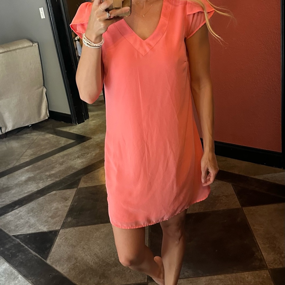 Japna Coral Midi Dress